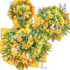 Tavaszi zsongás - Kerek csokor, sárga árnyalatú vegyes virágokból